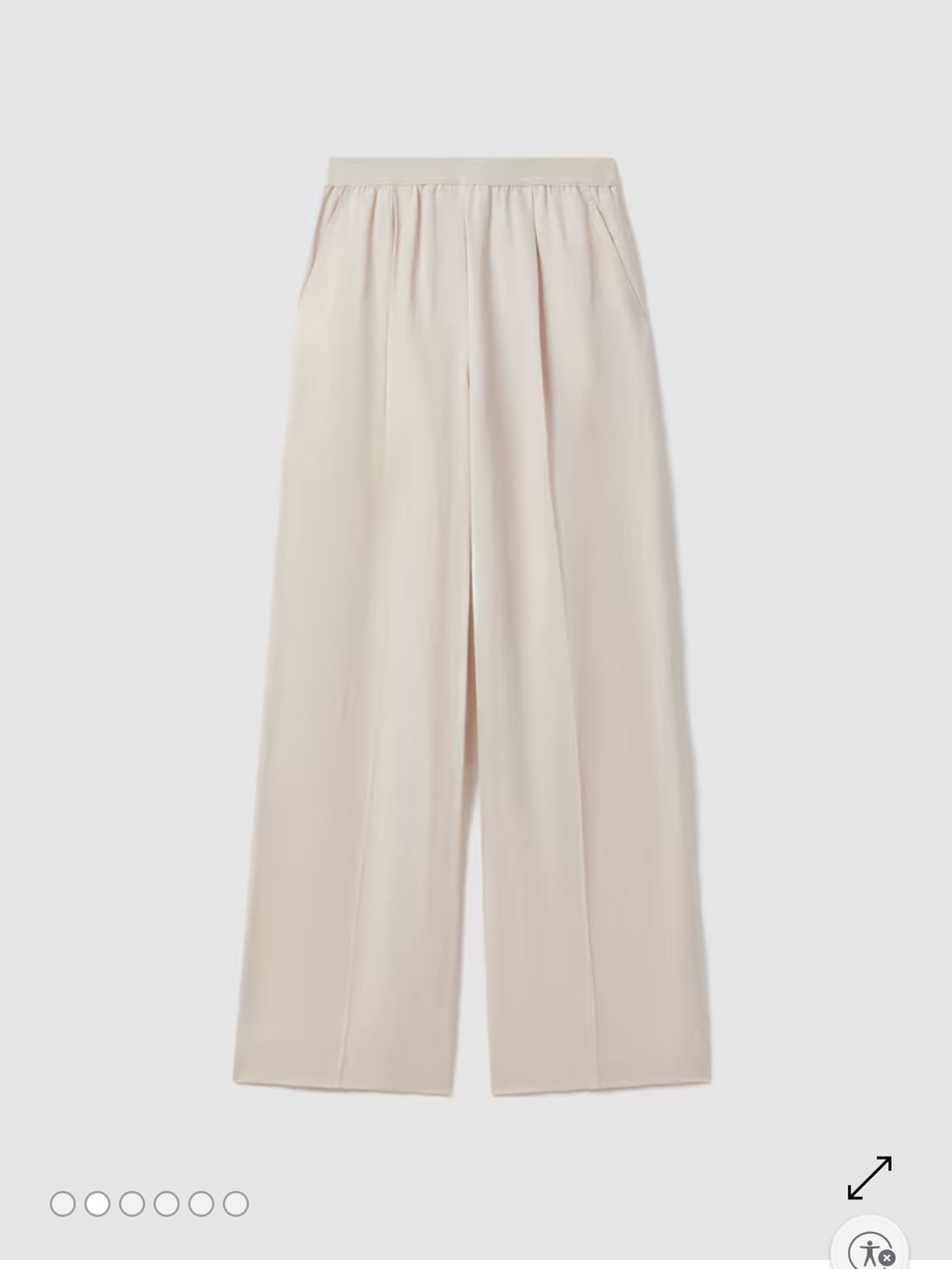 NWT Reiss Vera Wide-Leg Linen Blend Trousers in Oatmeal UK 12 / US 8